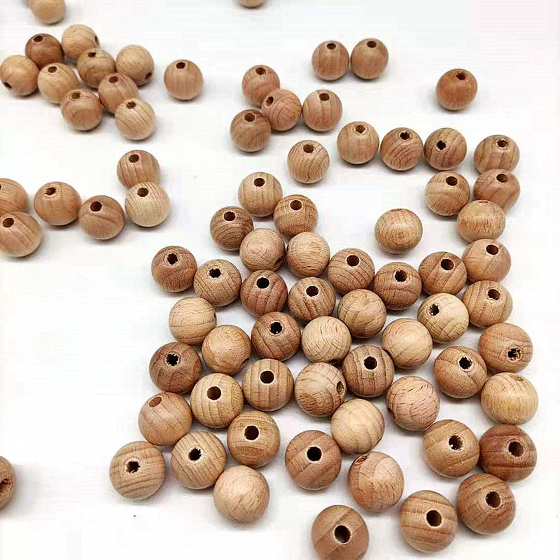 现货批发8~30mm榉木圆珠 磨牙珠榉木圆珠 打孔散珠饰品配件