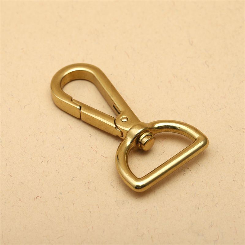 Brass Square Bottom Swivel Buckles Lobster Buckles Dog Buckles Pure Copper Key Chain Handmade Leather Case Hardware Accessories details Picture