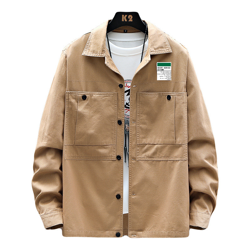 This is a simple and versatile denim shirt jacket for European and American trade work. It is a casual top with a washable long-sleeved shirt as the base layer Item Picture