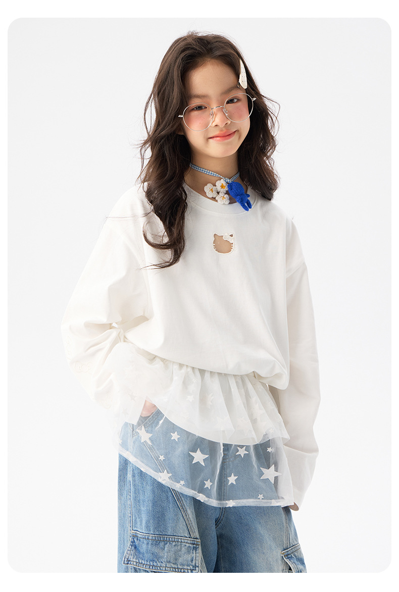 童装女童长袖T恤春秋款2026年新款洋气儿童打底衫女孩中大童上衣1详情17