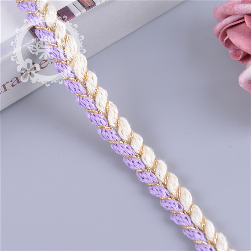 1.5CM domestic trend best-selling items in stock: small chanel-style woven cotton ribbons, two-color braids, thick ropes, lace clothing, bags, accessories and accessories Application Scenario