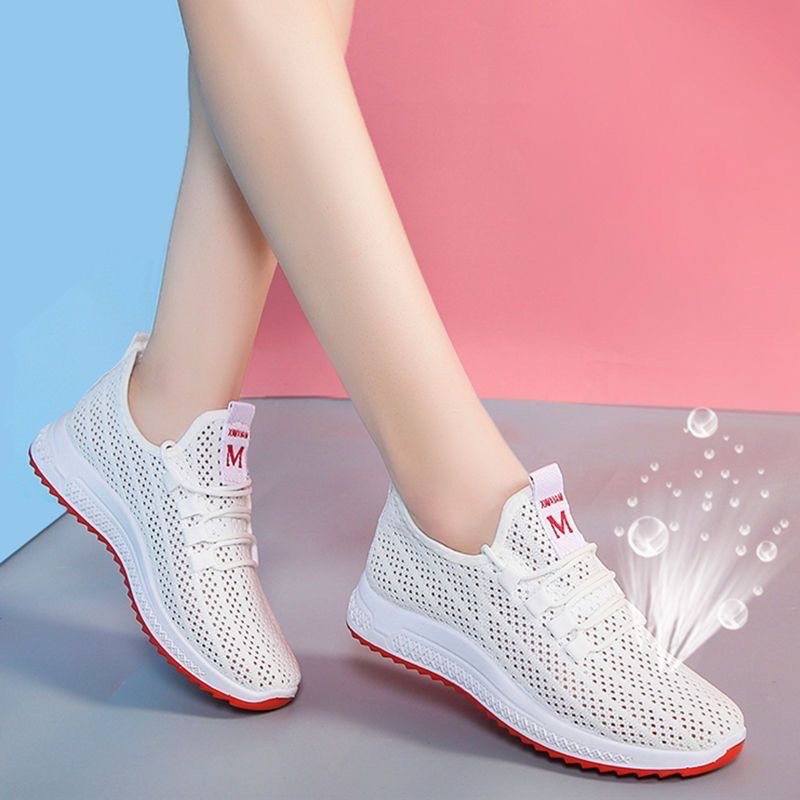 Summer white sneakers, women's mesh sports shoes, women's shoes, nurse women's shoes, home summer mesh shoes, women's breathable with perforation Specification image