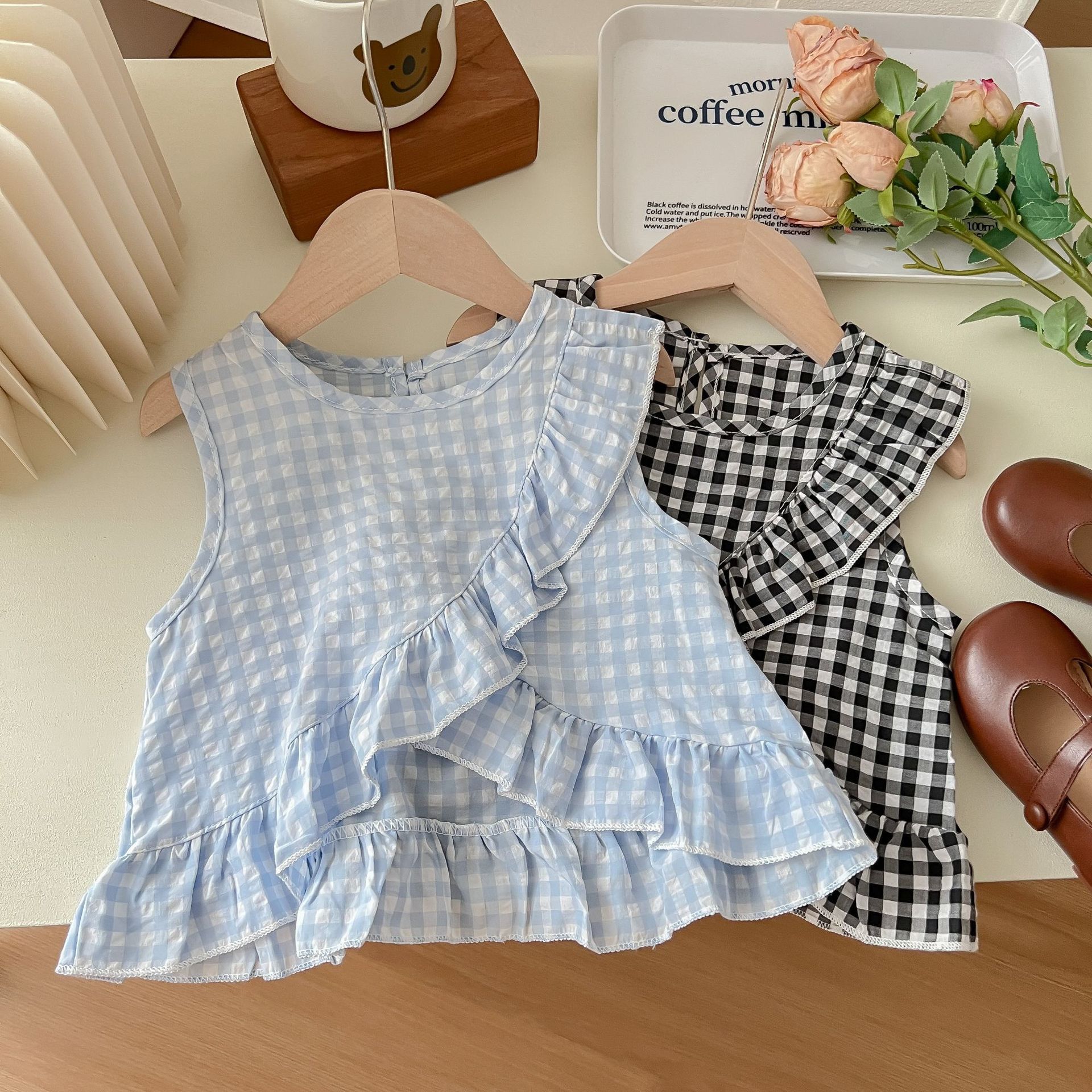 Girls' Set 2024 Summer New Spring Collection for baby Girls, Korean style Princess Little Kids, fashionable and stylish two-piece children's clothing set details Picture