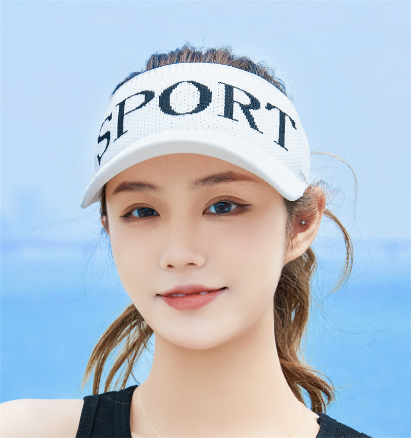 New empty top hat summer outdoor sports running cycling hat without top letter Breathable knitted sunscreen shade hat
