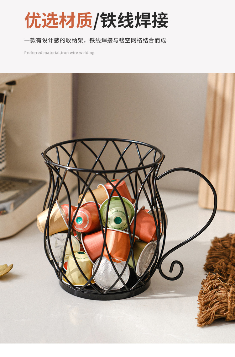 Nordic-style light luxury snack and candy storage rack, coffee shop table display rack, home coffee capsule storage rack pic 4