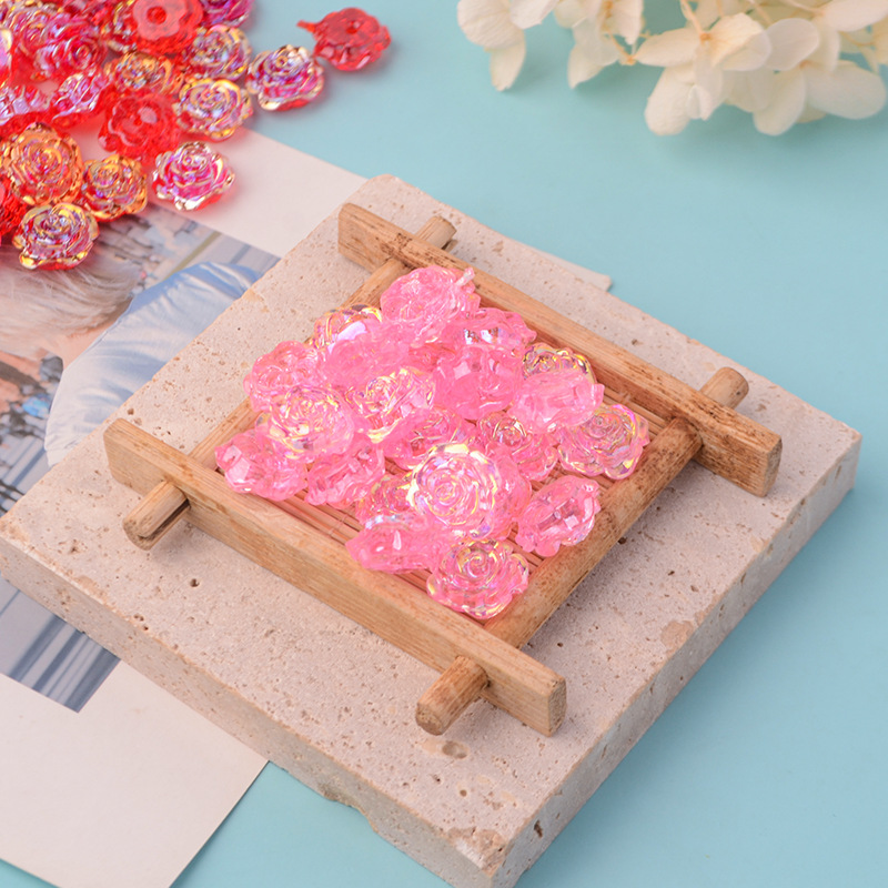 AB彩透明玫瑰花透色极光山茶花异形花朵亚克力珠贴片DIY树脂配件细节图