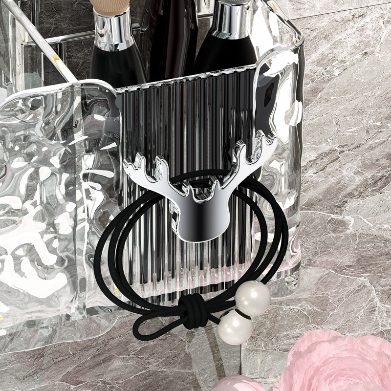 Transparent water fan storage rack, no need for drilling, bathroom hair dryer hanging rack, bathroom wall-mounted bracket, storage wonder details Picture