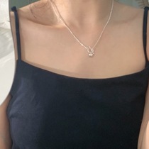 S925 Sterling silver OT button cut bead chain three-dimensional Bang bang mini love necklace cute compact clavicle chain women