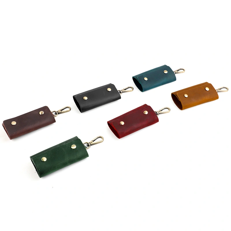 Factory Direct Crazy Horse Leather Vintage Key Case Home Universal Key Case Simple Car Key Case Leather Case