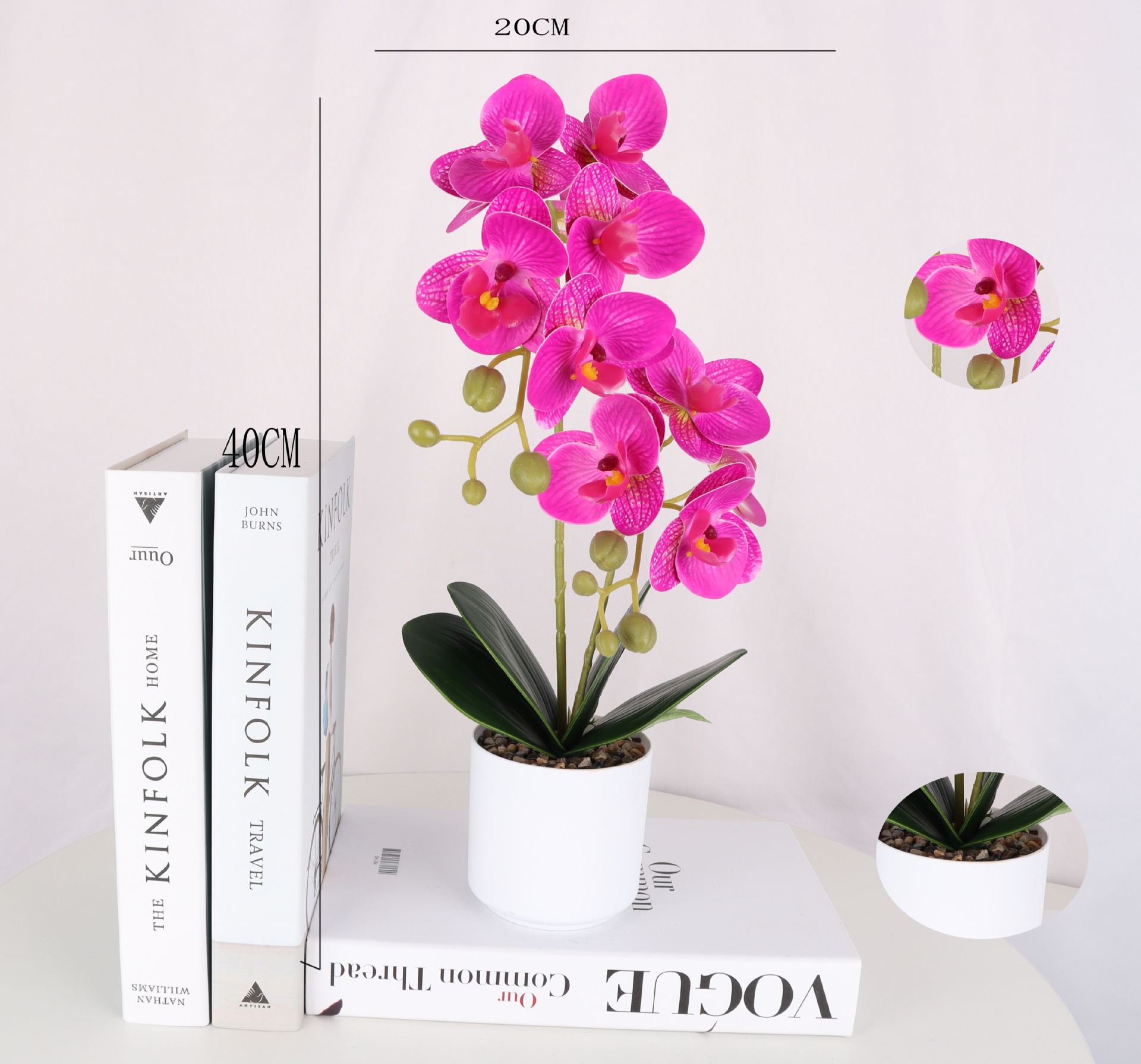 Simulated Phalaenopsis 2-forked 12-head potted plant/simulated bonsai/simulated flower creative interior small decoration/Amazon factory Item Picture
