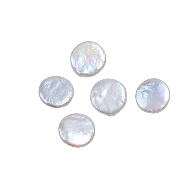 New high-light Baroque large-grain button pearls, natural freshwater irregular bare beads, DIY jewelry material loose beads Item Picture