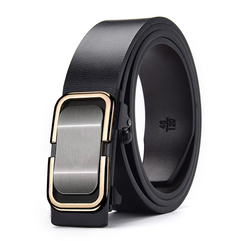 Manufacturers Straight Hair A Large Number Of Spot Men's Belts Wear Toothless Automatic Buckle Belt Men All Business Belt Item Picture