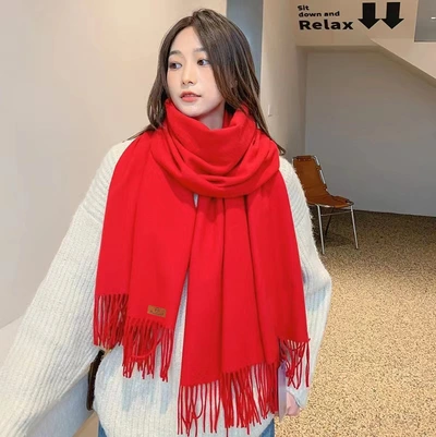 Thickening And Lengthening Large Shawl Wholesale Solid Color Free Design Print Autumn Winter Warm Scarf Imitation Cashmere Scarf