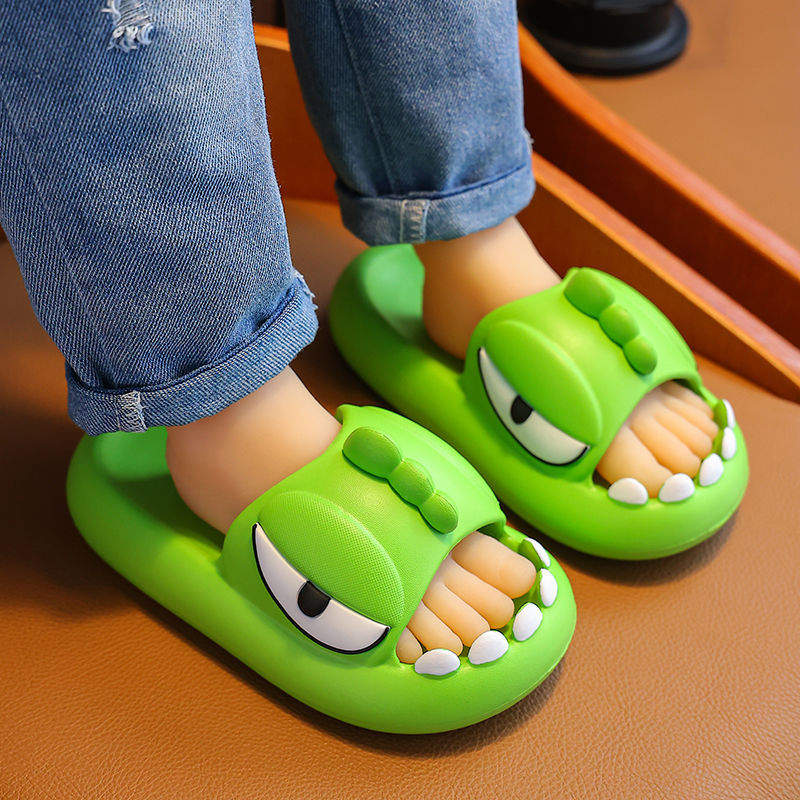 Children's Slippers Summer Boy Dinosaur Parent-Child Large And Medium-Sized Children Non-Slip Bath Indoor Stepping On Poo Feeling Eva Slippers Wholesale Specification drawing
