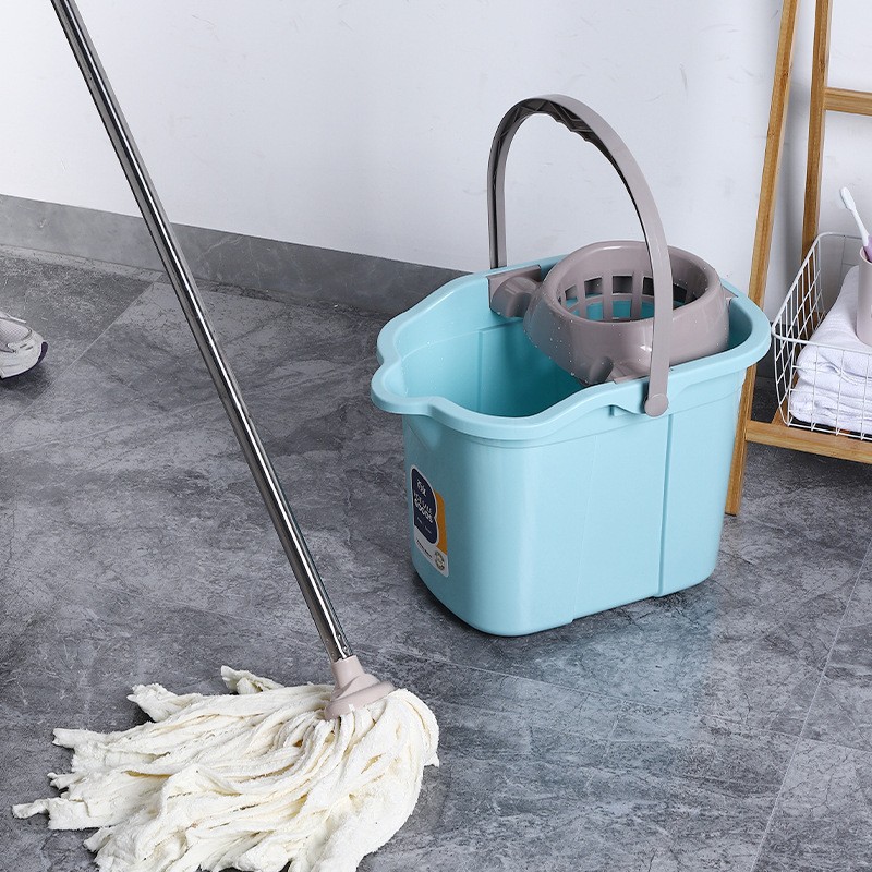 Mop with wheels bucket plastic household thickened drag bucket material rotary twist mope single bucket manual squeeze bucket Specification drawing