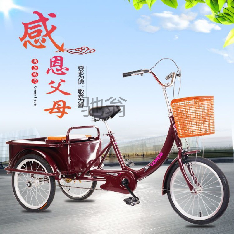 dye elderly tricycle bicycle adult human mobility scooter pedal pedal pedal elderly light manned cargo full figure