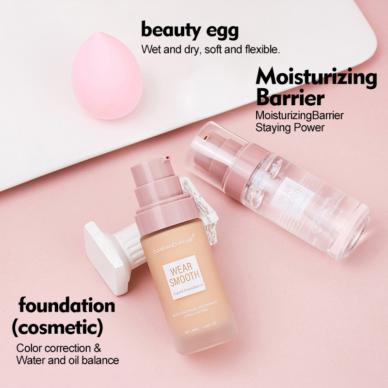 Cross-border cosmetics foundation liquid set, concealer foundation, long-lasting and non-smudge foundation cream, beauty and color makeup, setting details Picture
