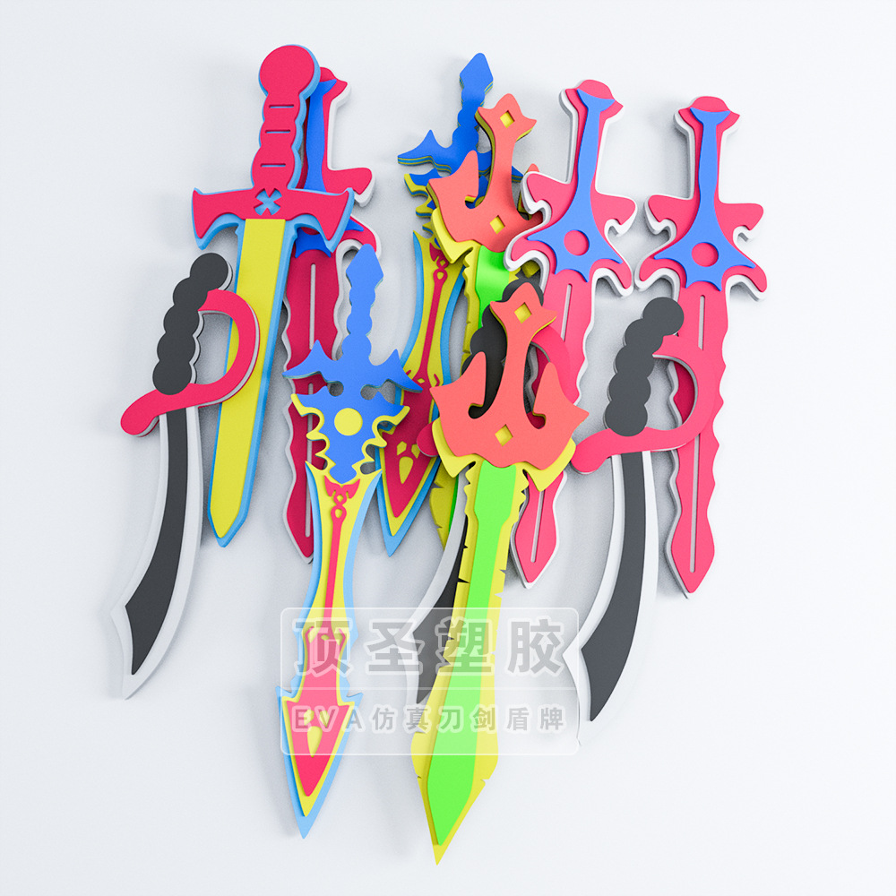 Children's foam toys, diy foam assembly, eva foam sword shield, EVA simulation sword props details Picture