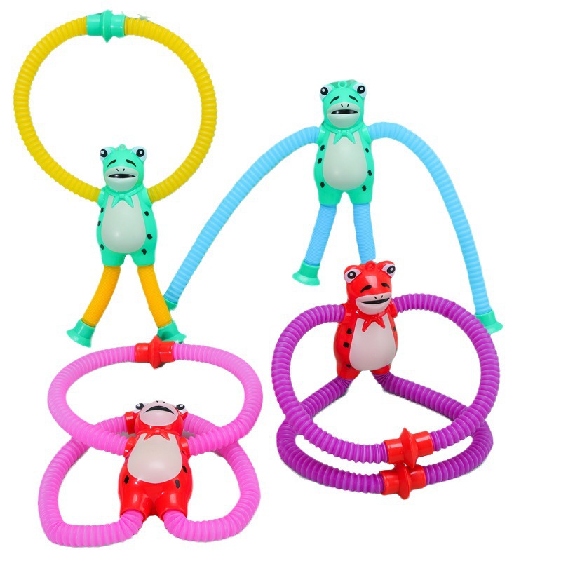 Suction cup Versatile Little Green Kid Cartoon cute telescopic giraffe stress-relieving sensory comfort toy, stress-relieving telescopic toy Item Picture