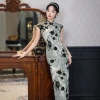 The new Spring/Summer 2025 collection of Guochao features a long sleeveless traditional Shanghai style with a three-dimensional butterfly print and a Suzhou cheongsam for women Specification image