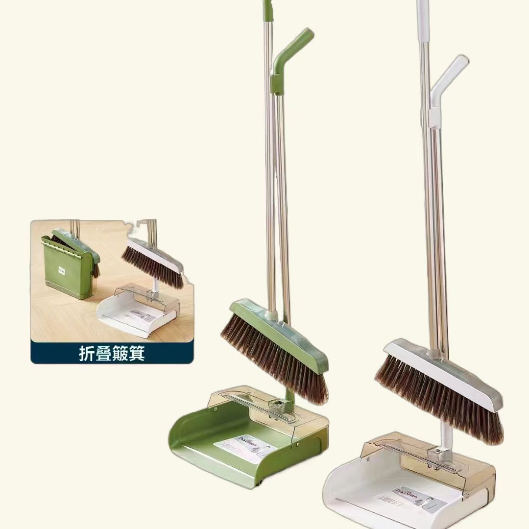 Wholesale of multiple simple broom and dustpan combinations, thickened transparent high-end household brooms, sweeping brooms, dustpans and brooms details Picture