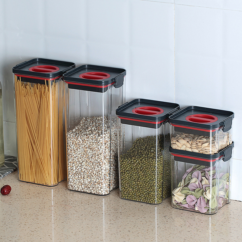 Rotary Sealed Tank Kitchen Household Storage Tank Plastic Transparent Can Be Superimposed Watertight Grain Storage Box Application Scenario