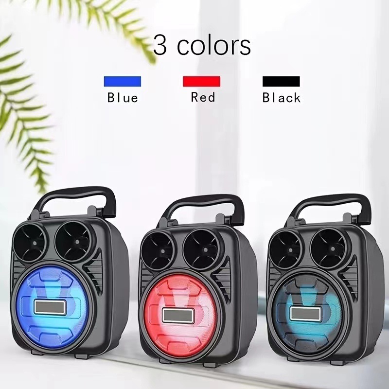 3-inch portable Bluetooth speaker, microphone, karaoke, outdoor card insertion, home subwoofer, multi-functional desktop mini speaker Item Picture