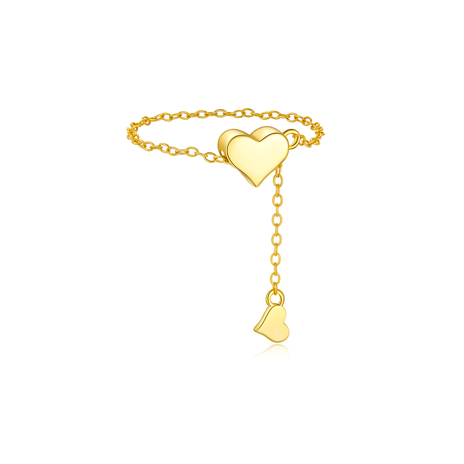 European and American s925 pure silver zircon chain simple heart-shaped ring 2025 Premium bestseller Amazon direct sales jewelry Item Picture