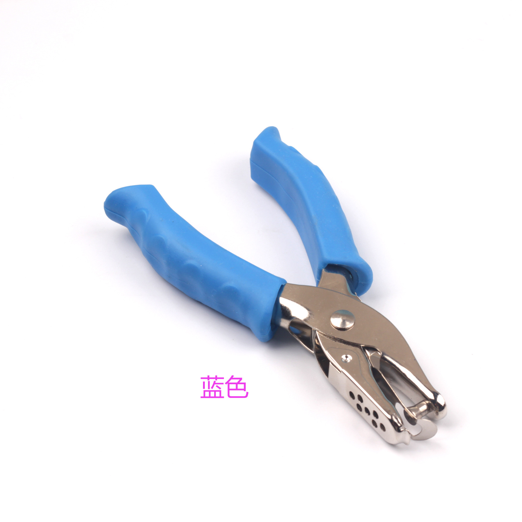 Wholesale of 6mm circular single-hole punching machine, macaron punching pliers, loose-leaf rubber-coated labor-saving punching machine Item Picture