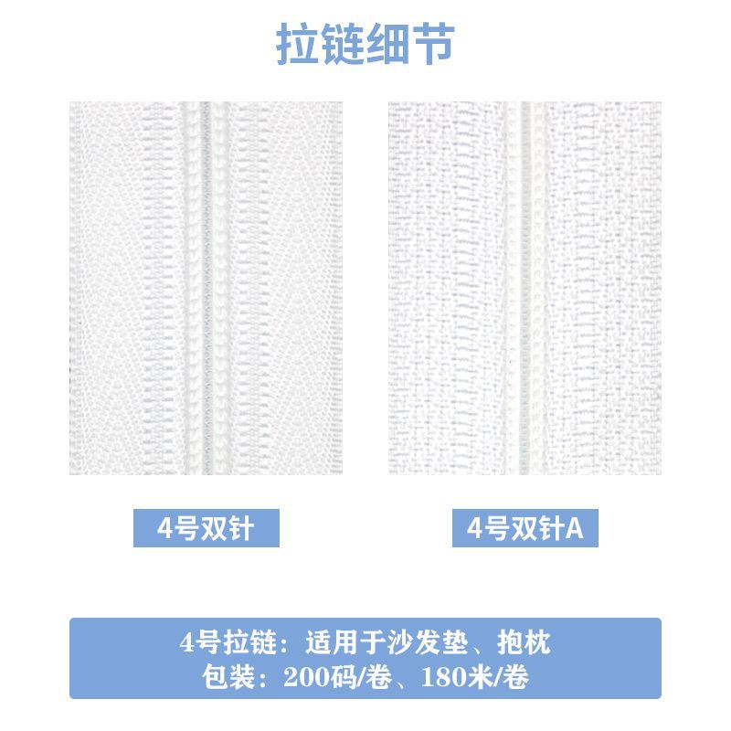 Factory No. 4 nylon size zipper wholesale sofa covers, throw pillows, backpack zippers black and white in stock, multiple colors available Specification image