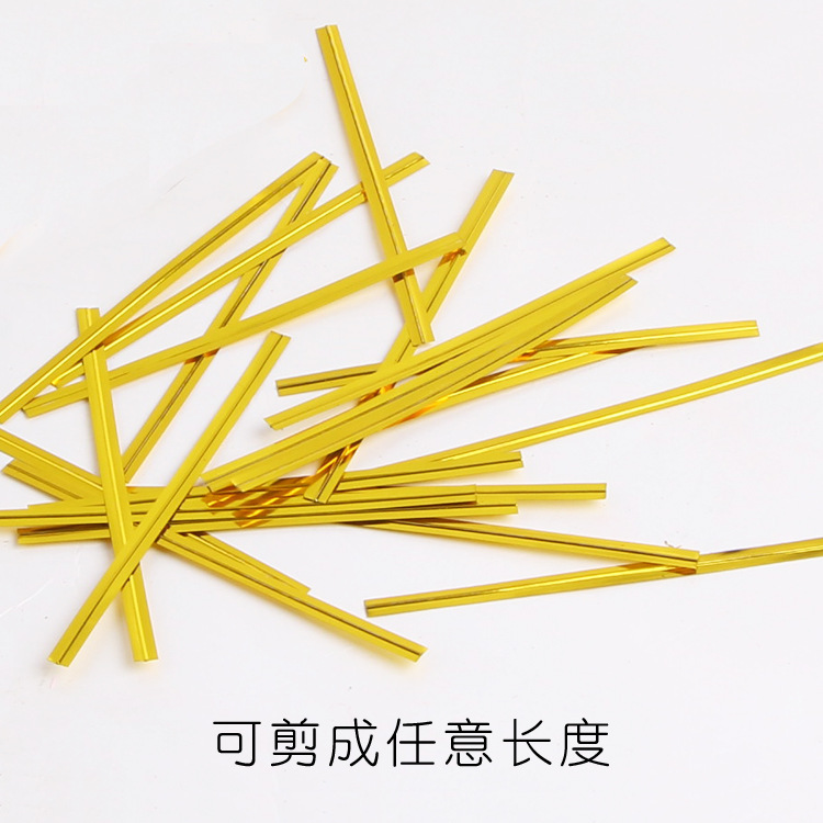 Metal gold and silver binding wire, binding tape, fine iron wire binding wire, bread food packaging bag sealing binding wire, 400 yards Specification image