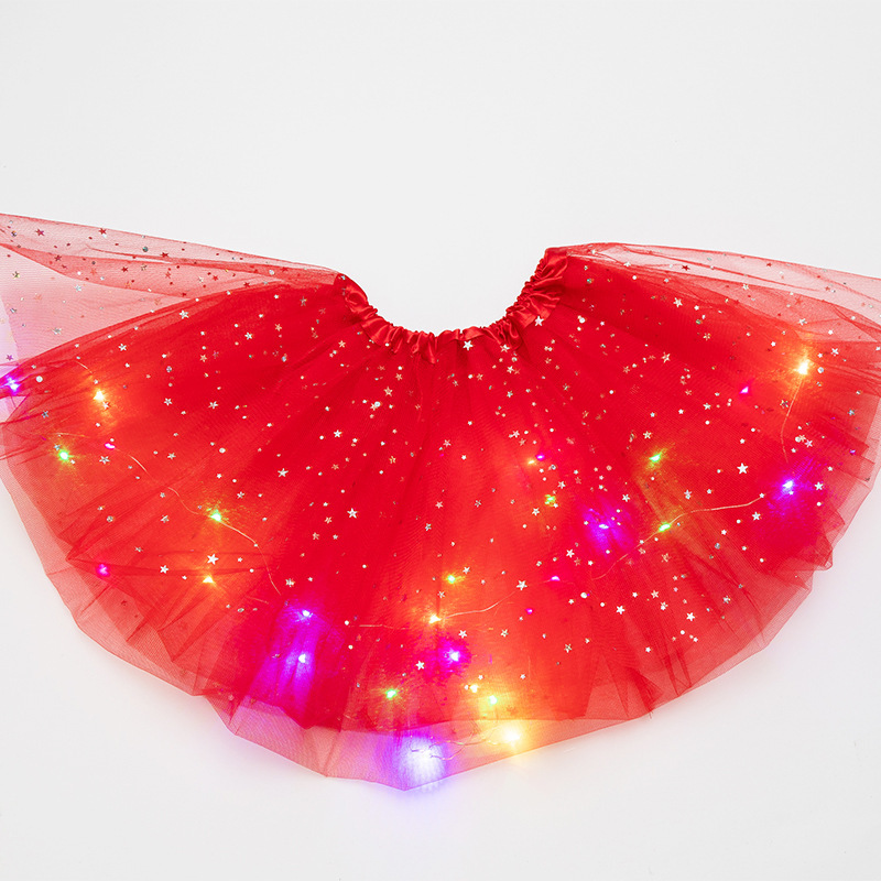 Children's glitter with light emitting tutu skirt Light emitting gauze skirt LED light Shag skirt Application Scenario