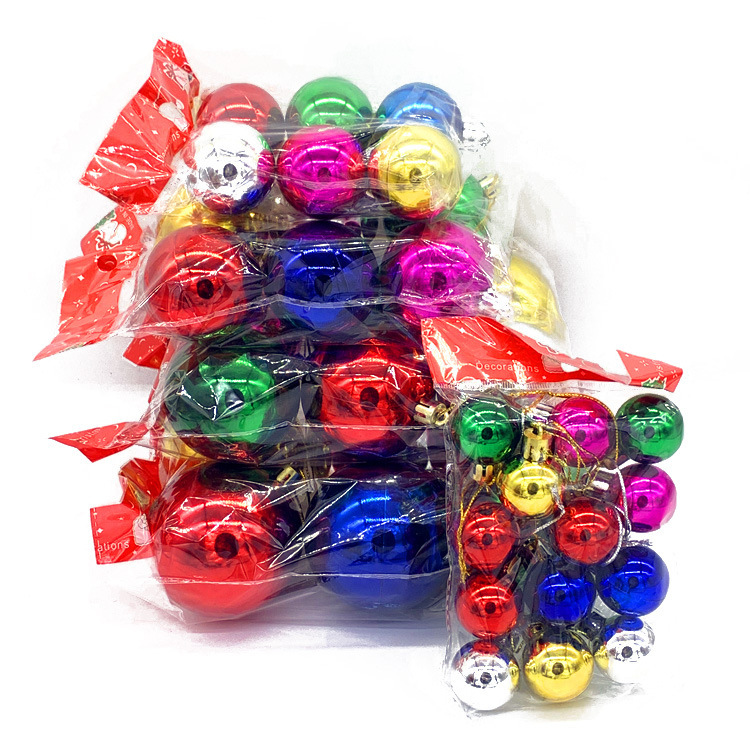 Christmas electroplated balls, bright balls, 3, 5, 6, 8cm, Christmas balls, 6-color Christmas tree decoration items, Christmas balls Specification image