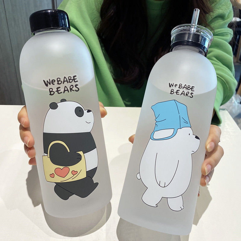 Large-capacity plastic straw water cup for girls and boys, Korean version cup, Instagram, high appearance level, portable and cute water bottle in summer details Picture