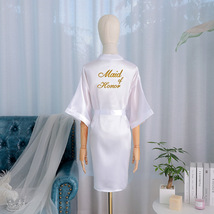 maid honor晨袍女士睡袍婚礼化妆伴娘团结婚和服开衫浴袍跨境货源