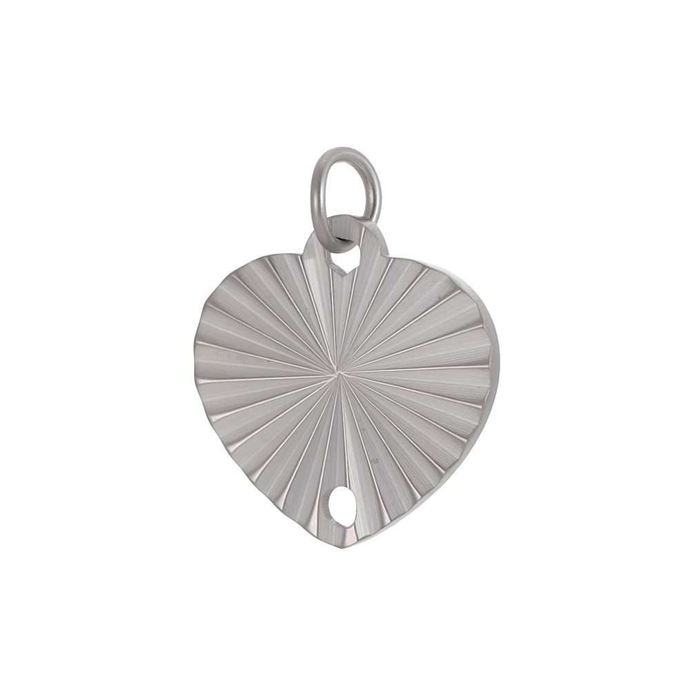 Cross-border best-selling stainless steel pendant texture pattern round plate heart four-leaf clover diy bracelet necklace accessory pic 21