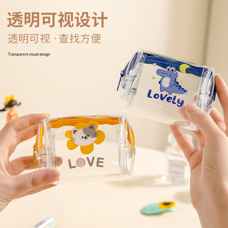 透明零钱包便携数码收纳袋pvc防水耳机包数据充电线袋迷你口红包