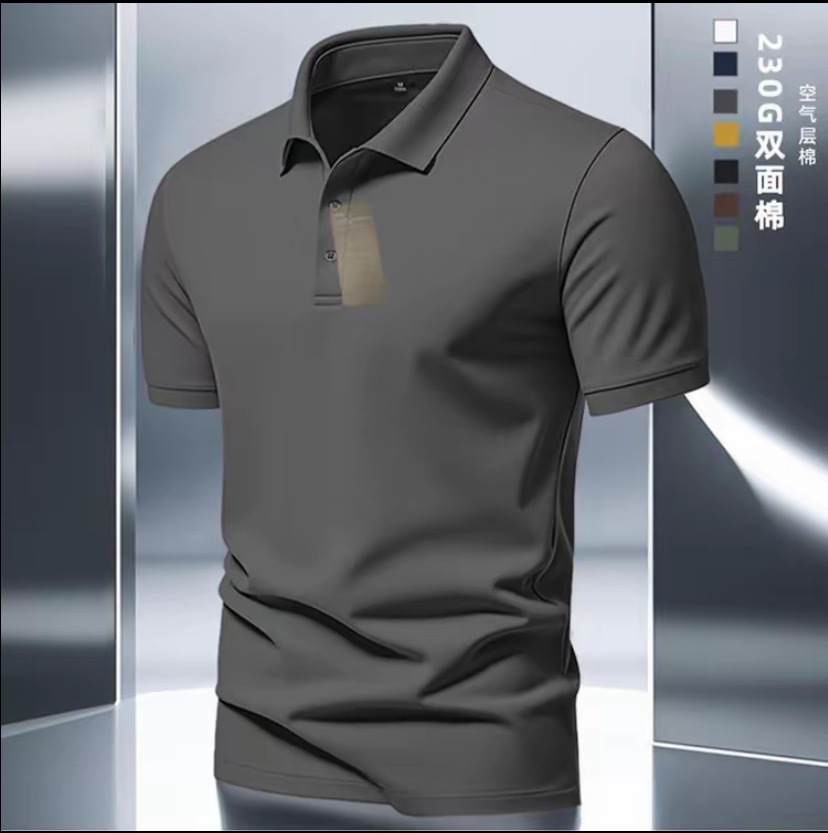 Summer bestseller new men's short-sleeved POLO shirt, high-end and fashionable men's business casual solid color T-shirt delivery service details Picture