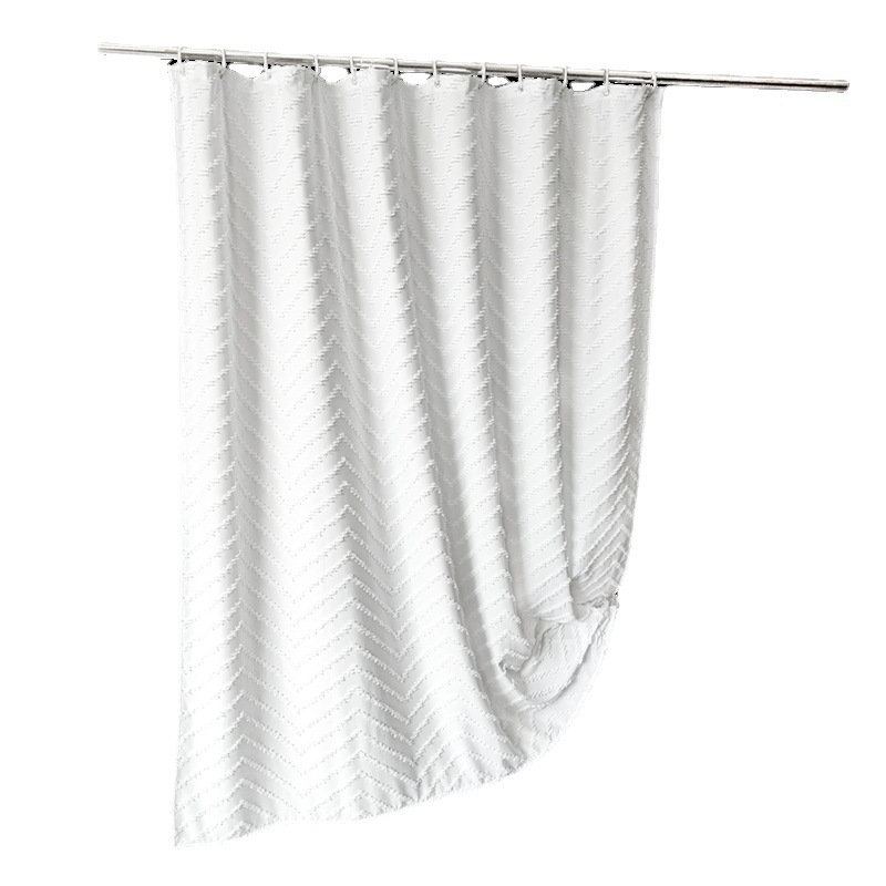 Explosive Solid Color Waterproof Shower Curtain W Cut Flower Shower Curtain Peach Velvet Bathroom Partition Curtain Item Picture