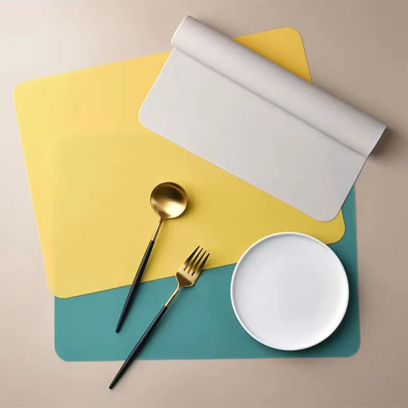 Ins Food Grade Silicone Placemats Students Oiling And Waterproof Table Mats Children Hot Insulation Mats Western Placemats details Picture