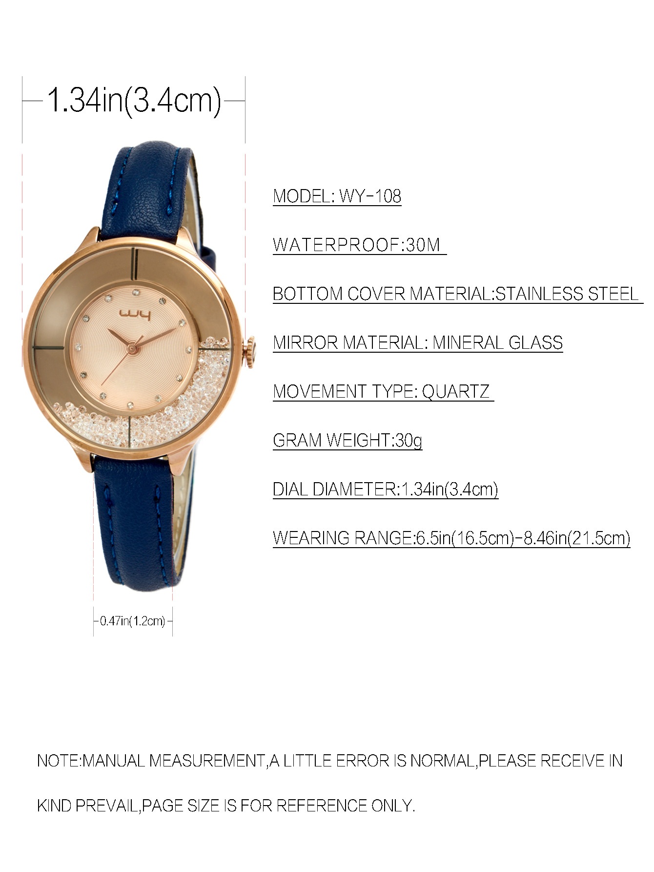 源头实力厂家夏季时尚手表镶钻流沙表盘走珠双表面韩版女学生手表详情1