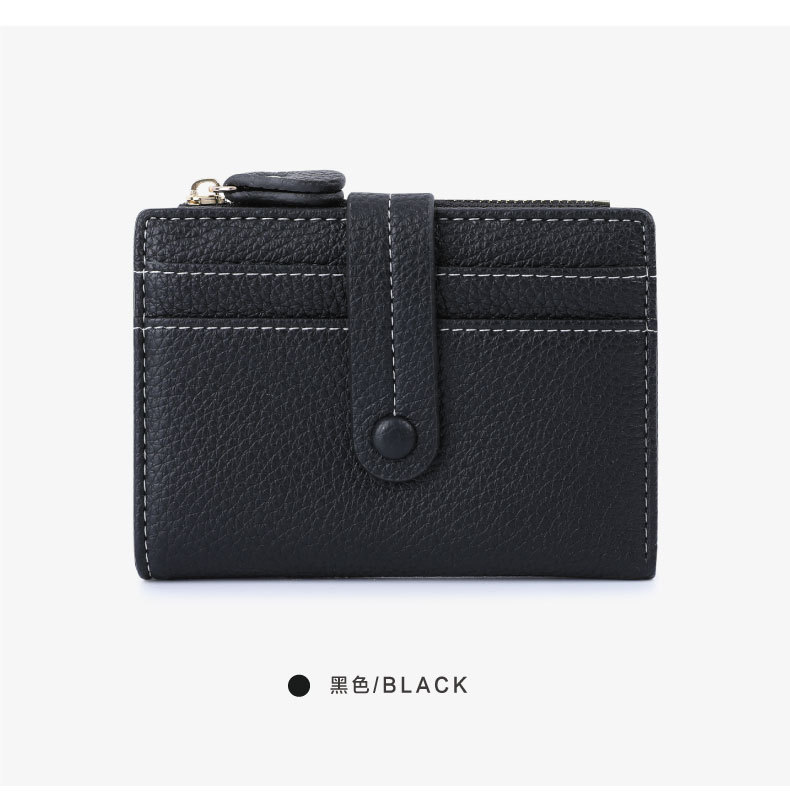 New rfid anti-theft money swiping bag with multiple slots, short design for women, lychee pattern, wholesale wallet pic 54