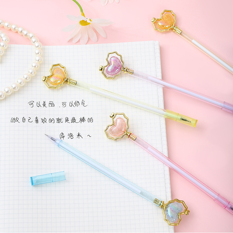Chendi Stationery Office Culture Writing Tool Creative Korean Love Beads Neutral Pen Cute High Appearance Level Modeling Gift Pen Signature Pen Student Stationery 0.5 Application Scenario