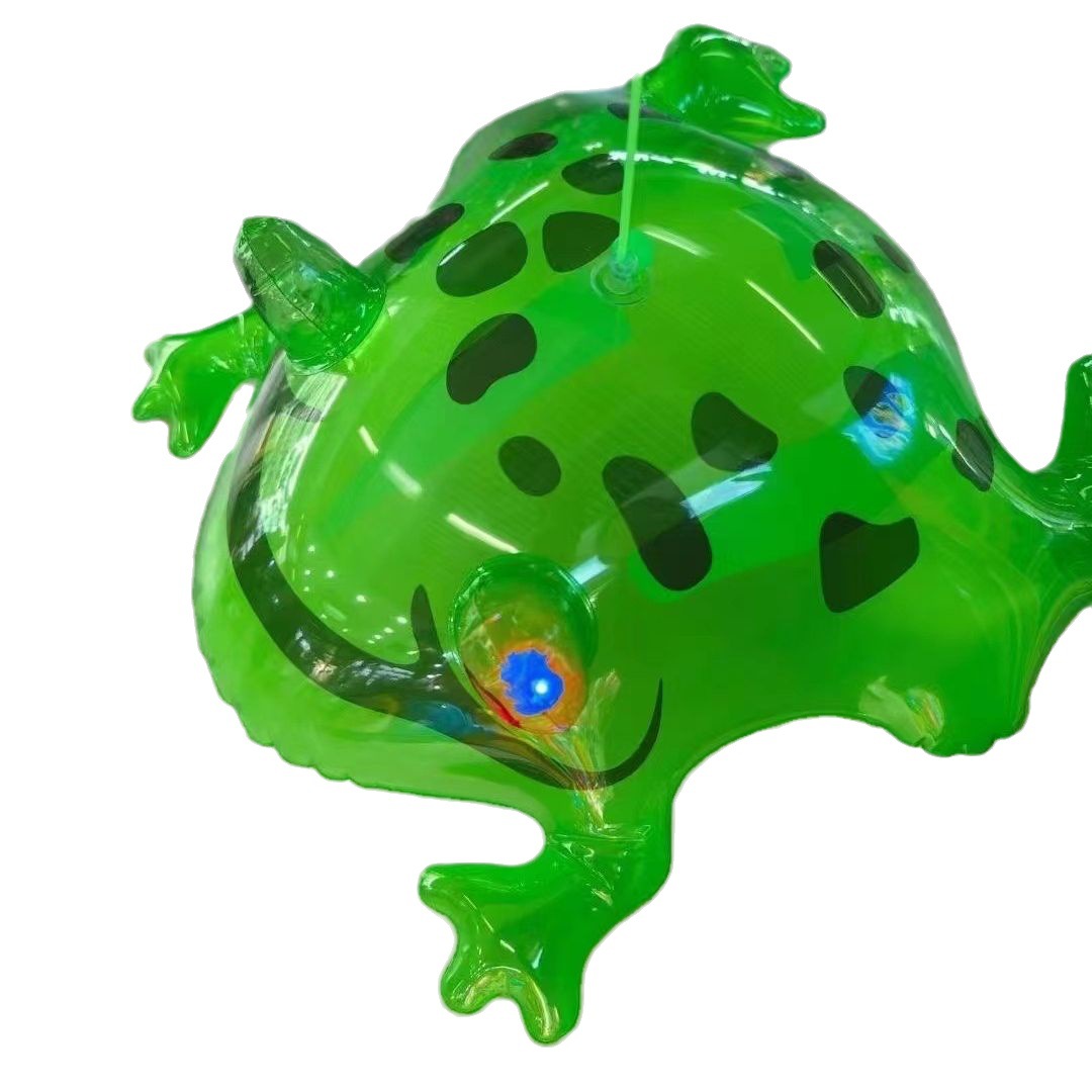抖音同款玩具青蛙气球夜市摆摊网红充气青蛙崽手提发光游泳蛙批发详情图5
