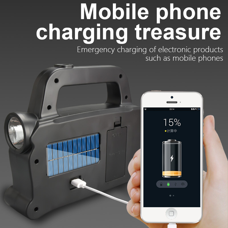 New flashlight, multi-functional outdoor lighting, camping lamp, camping searchlight, USB emergency charging work light Specification image