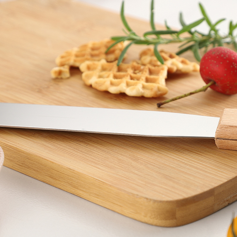 Beech wood trowel, mirror light baking bread and cake trowel, 12-inch, 10-inch, 8-inch, 6-inch stainless steel trowel, cream trowel Specification image