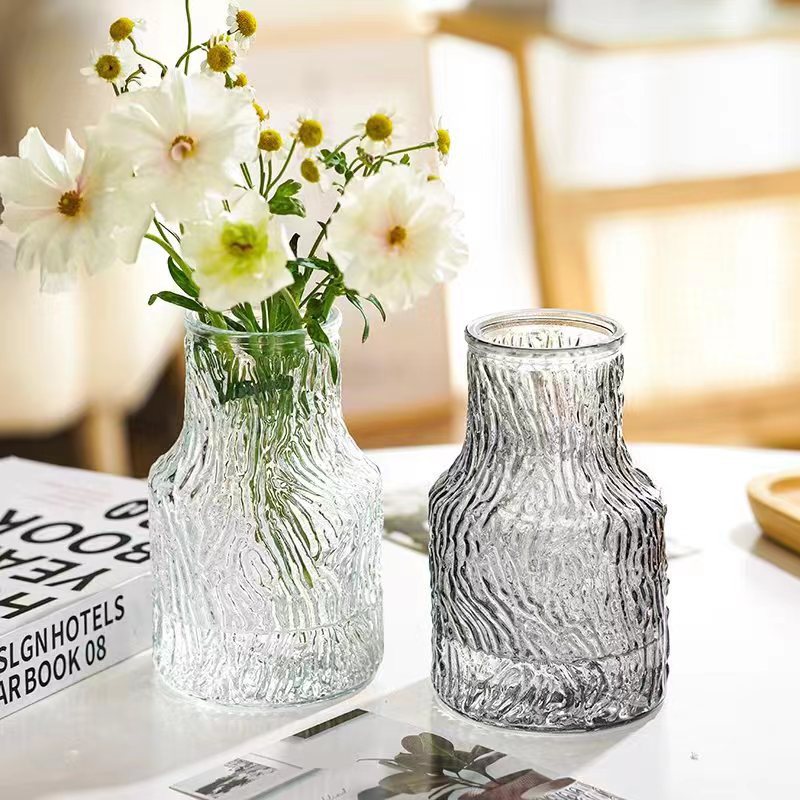 Simple Modern Glass Vase High Appearance Level Ins Wind Small Mouth Living Room Bedroom Desktop Water Raised Flower Arrangement Decoration details Picture