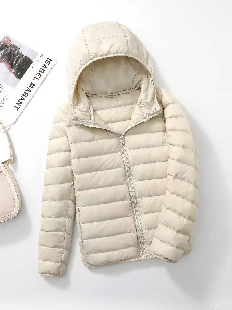 Cross-Border Supply Korean Version Of The New Ultra-Light Down Jacket Women Hooded Slim-Fit Short Large-Size Coat Manufacturers Supply Application Scenario