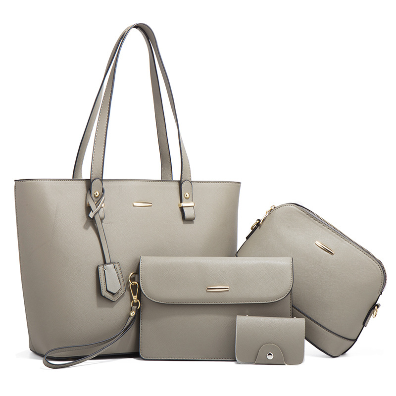 2026 New cross-border large-capacity four-piece handbag set: Fashionable, trendy, simple mother-and-child bag, single-shoulder crossbody women's bag details Picture