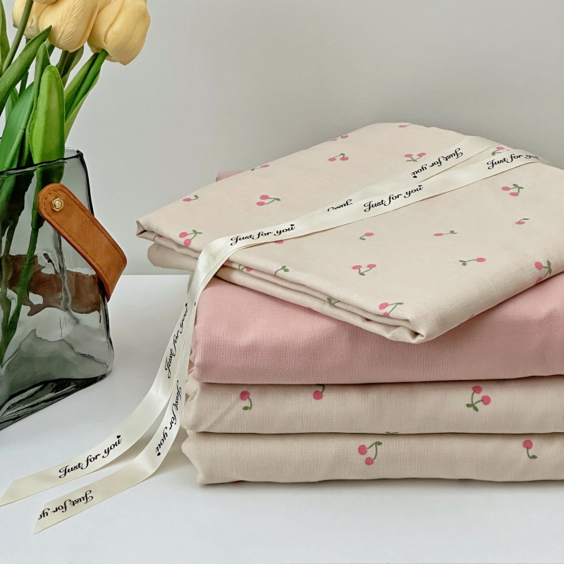 Class A mother and baby grade all-cotton and pure cotton double-layer yarn four-piece set, Aika ventilation student and children's dormitory three-piece set Specification image